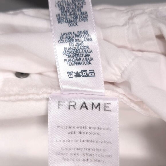 NWT Frame Women’s Le Beau High Rise Boyfriend Distressed Jeans White Size‎ 28 - Picture 15 of 16